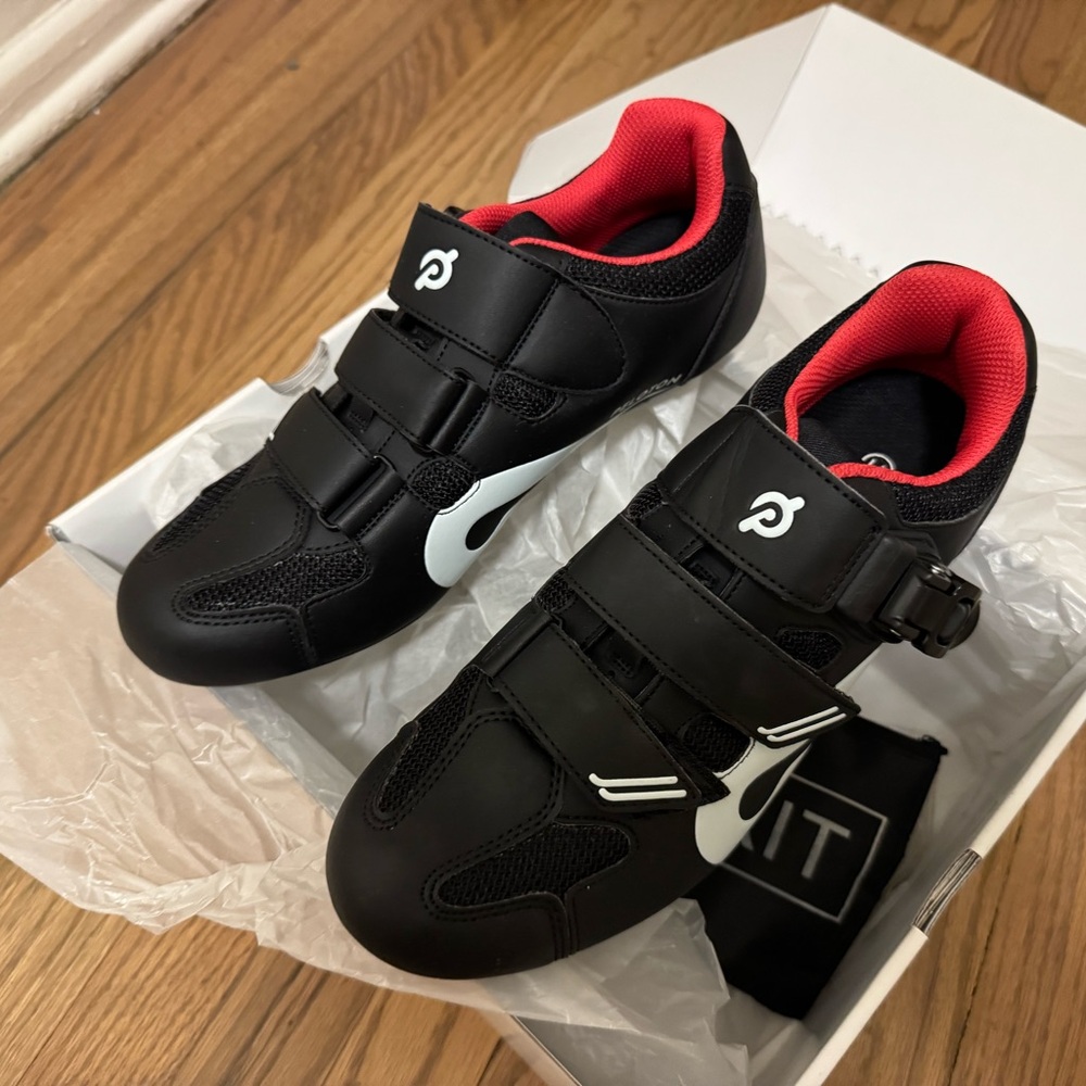 Peloton Black and Red Cycling Shoes